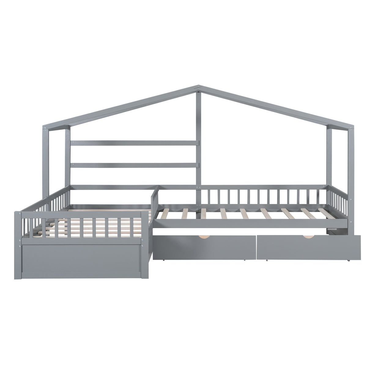 Twin House Bed Gray