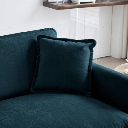 Deep Seat Armchair Blue Chenille