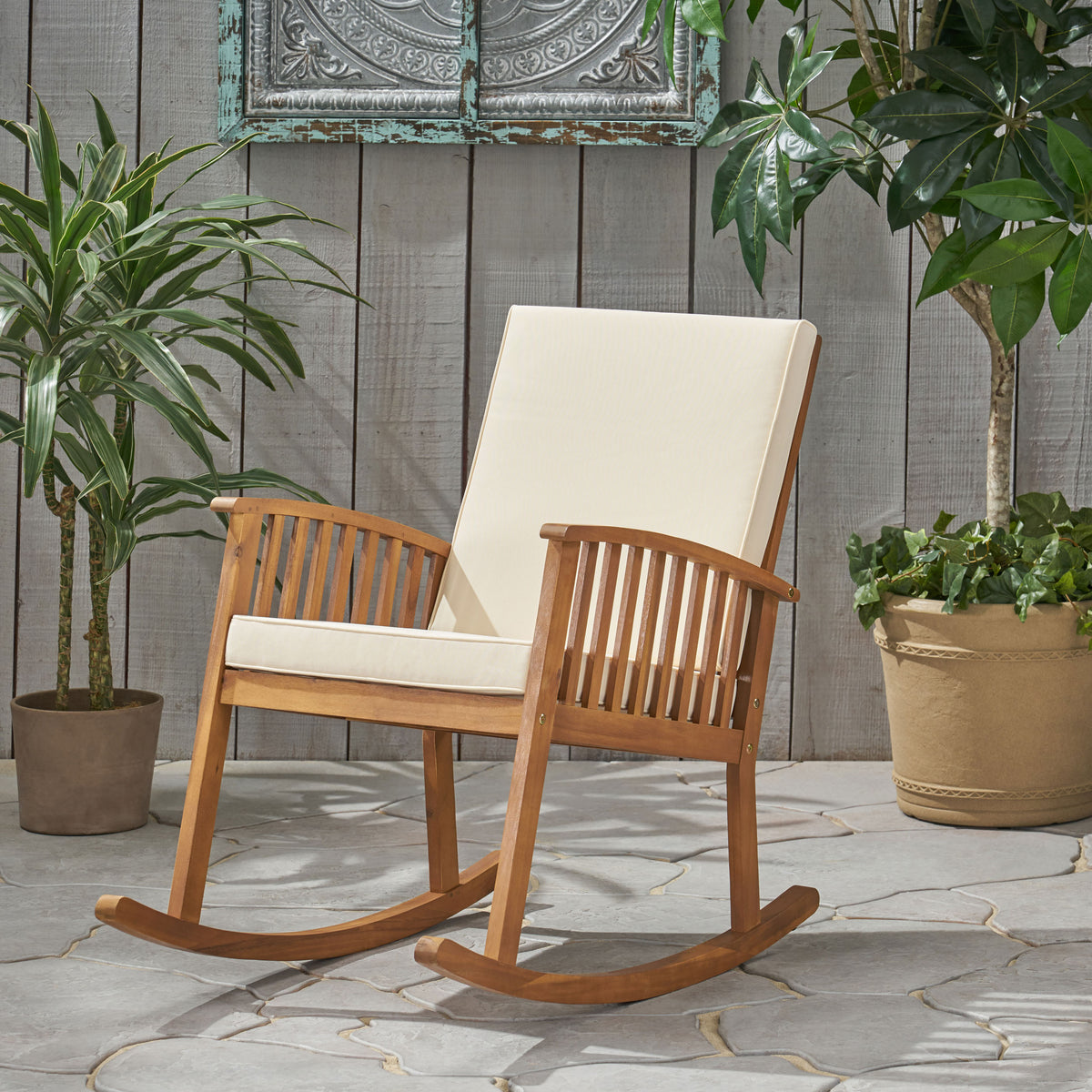 Casa Acacia Wood Rocking Chair