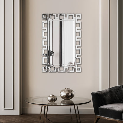 Large Rectangular Silver Wall Mirror