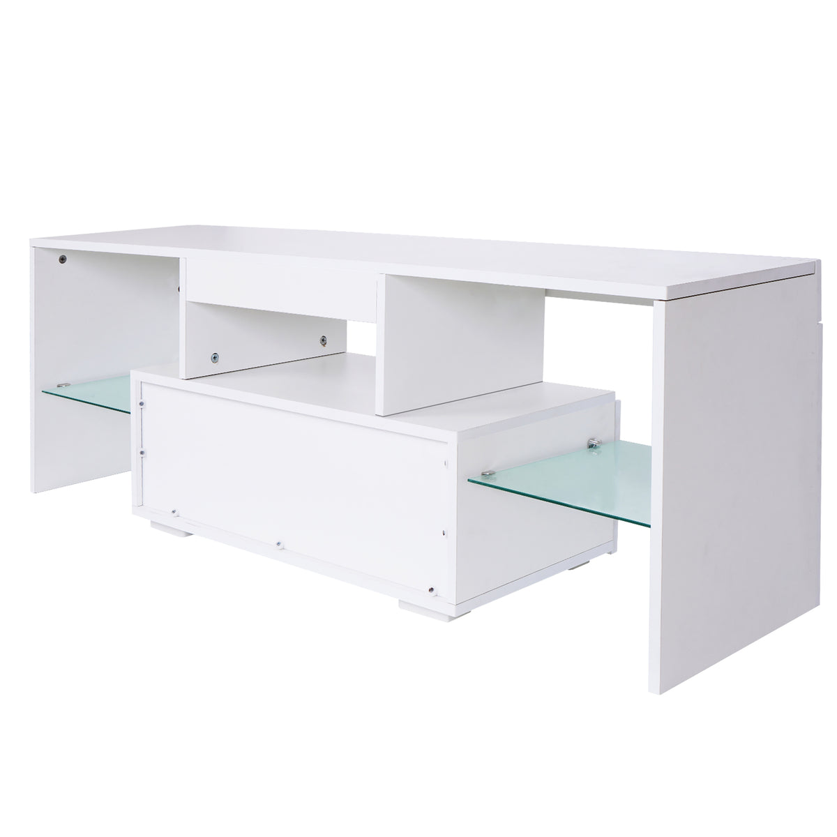 TV Stand with Storage and Drawers Gray