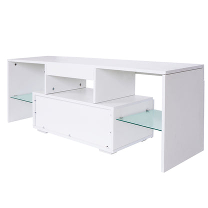 TV Stand with Storage and Drawers Gray