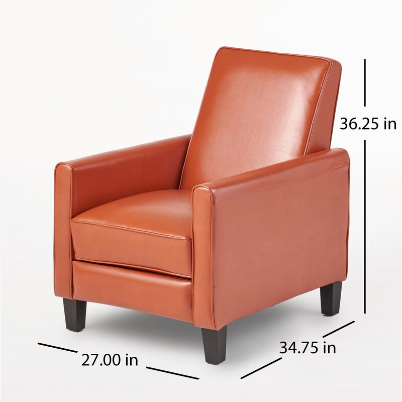 Push-Back Recliner Chair Orange Fabric