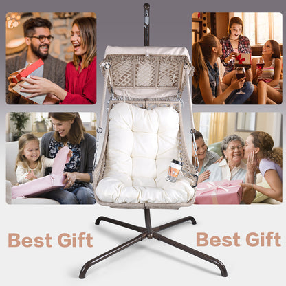 Rattan Egg Chair with Stand