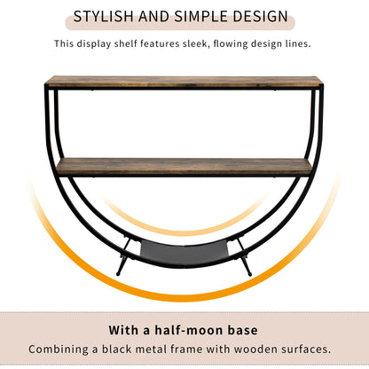 Rustic Wood Console Table Distressed Brown