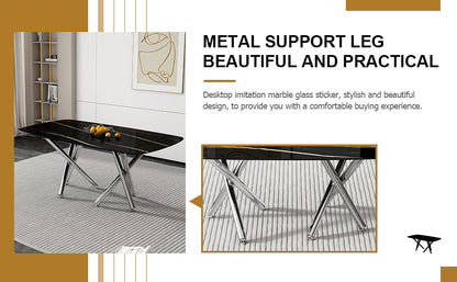 Large Minimalist Dining Table Gray