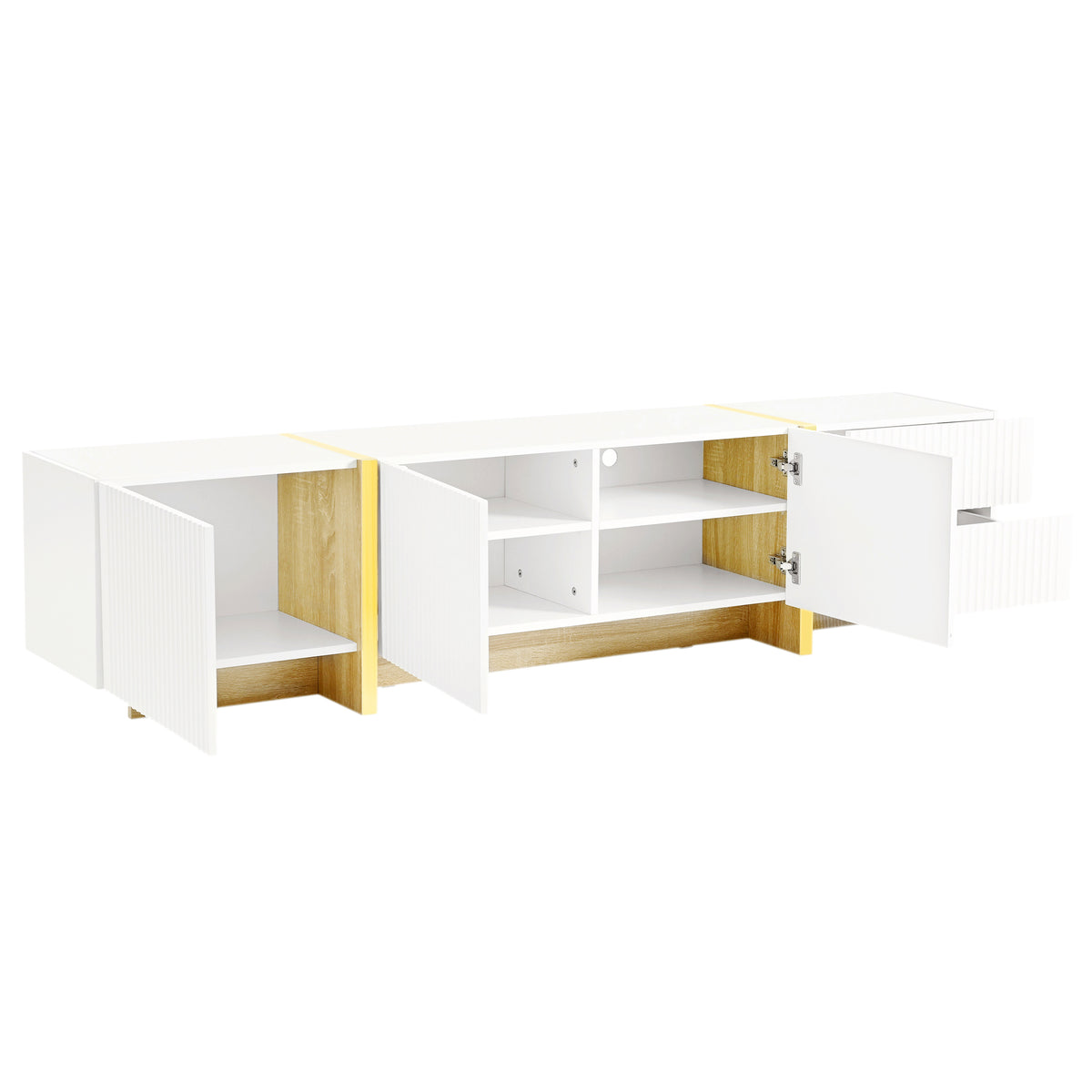 Luxury Fluted TV Stand White