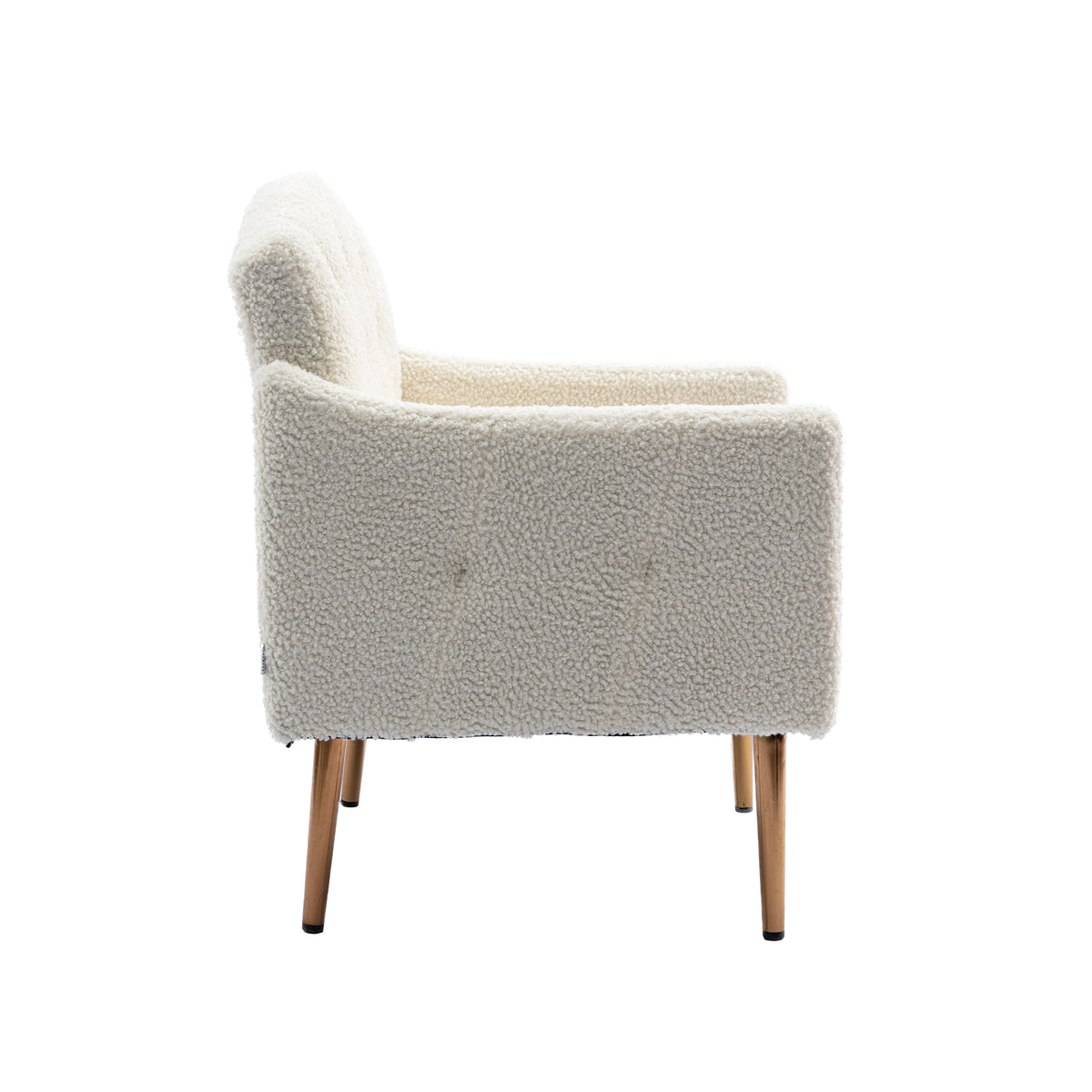 Teddy Armchair with Gold Legs – White