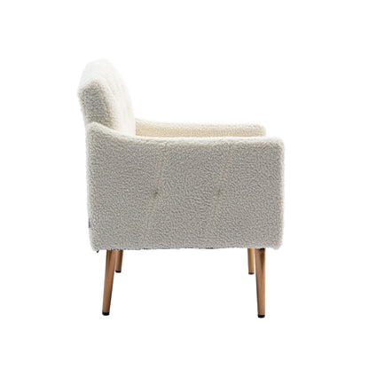 Teddy Armchair with Gold Legs – White