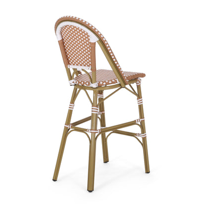 Aluminum Wicker Bar Stool Set of 2