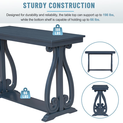 Rustic Console Table 48-Inch Navy Finish