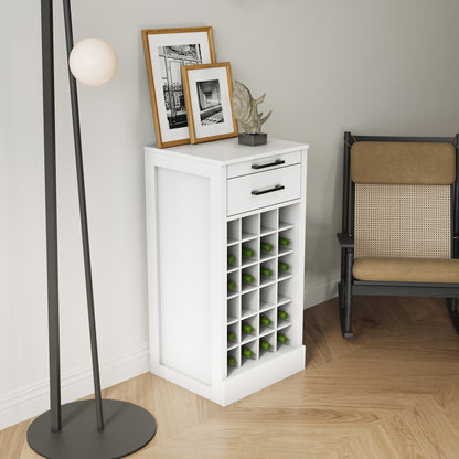 Walnut Modular Wine Bar Cabinet 28-Bottle Storage