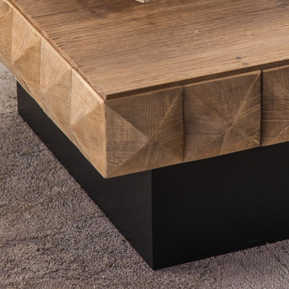 Retro Coffee Table with Drawers and Marble Top