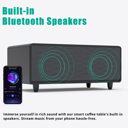 Smart Coffee Table with Bluetooth & USB Charging
