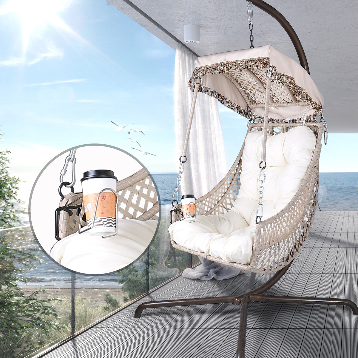 Rattan Egg Chair with Stand