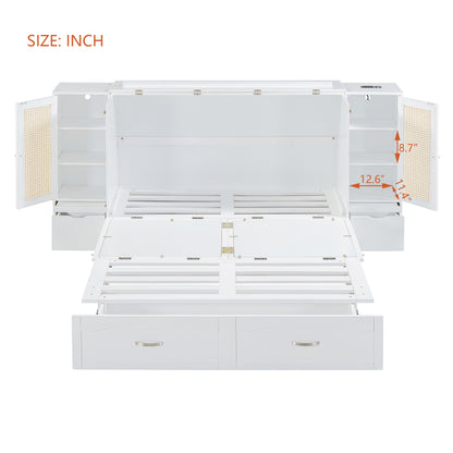 Murphy Wall Bed with Drawers White Finish