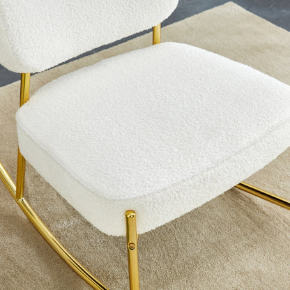 Suede Rocking Lounge Chair – Beige