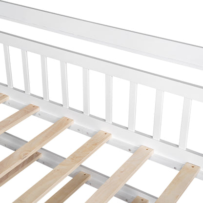 Twin House Bed with Trundle White