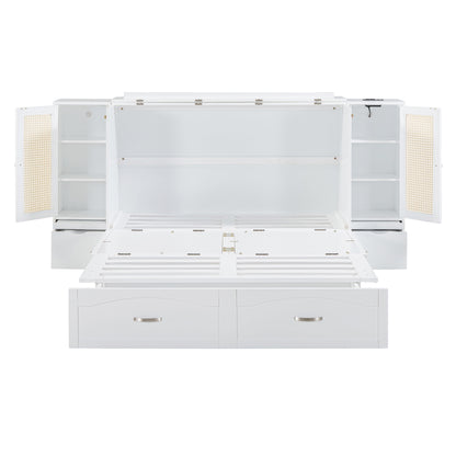 Murphy Wall Bed with Drawers White Finish