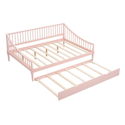 Full Daybed with Trundle Pink Finish