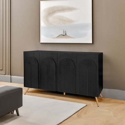 Arched 4-Door Buffet Cabinet