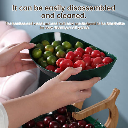 Two-Tier Fruit Stand – Wood & Plastic Composite Serving Tray