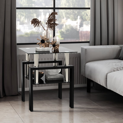 Black Glass Coffee Table – Square