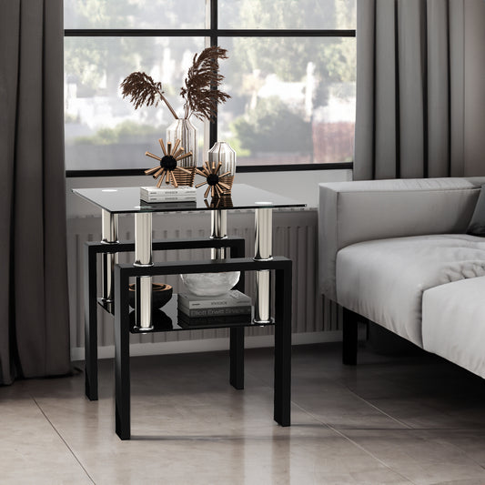 Black Glass Coffee Table – Square