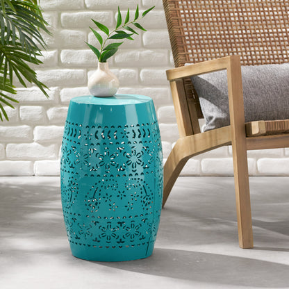 Ruby Accent Side Table – Teak Finish