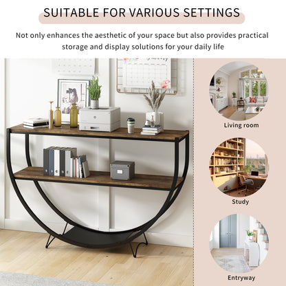 Rustic Wood Console Table Distressed Brown