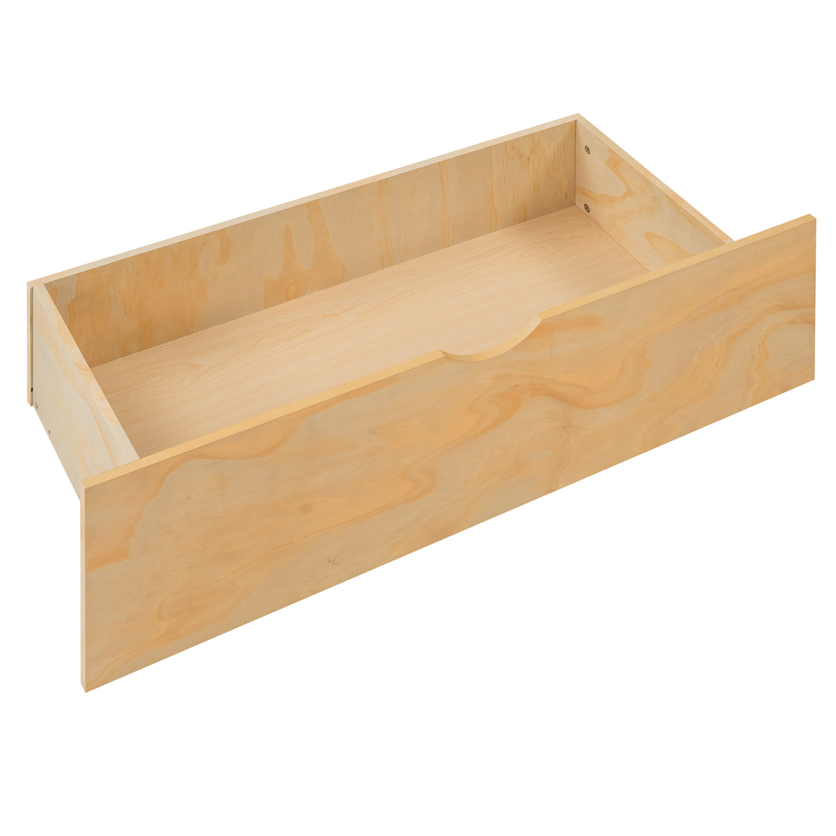 Full Platform Bed with Headboard – Natural Finish