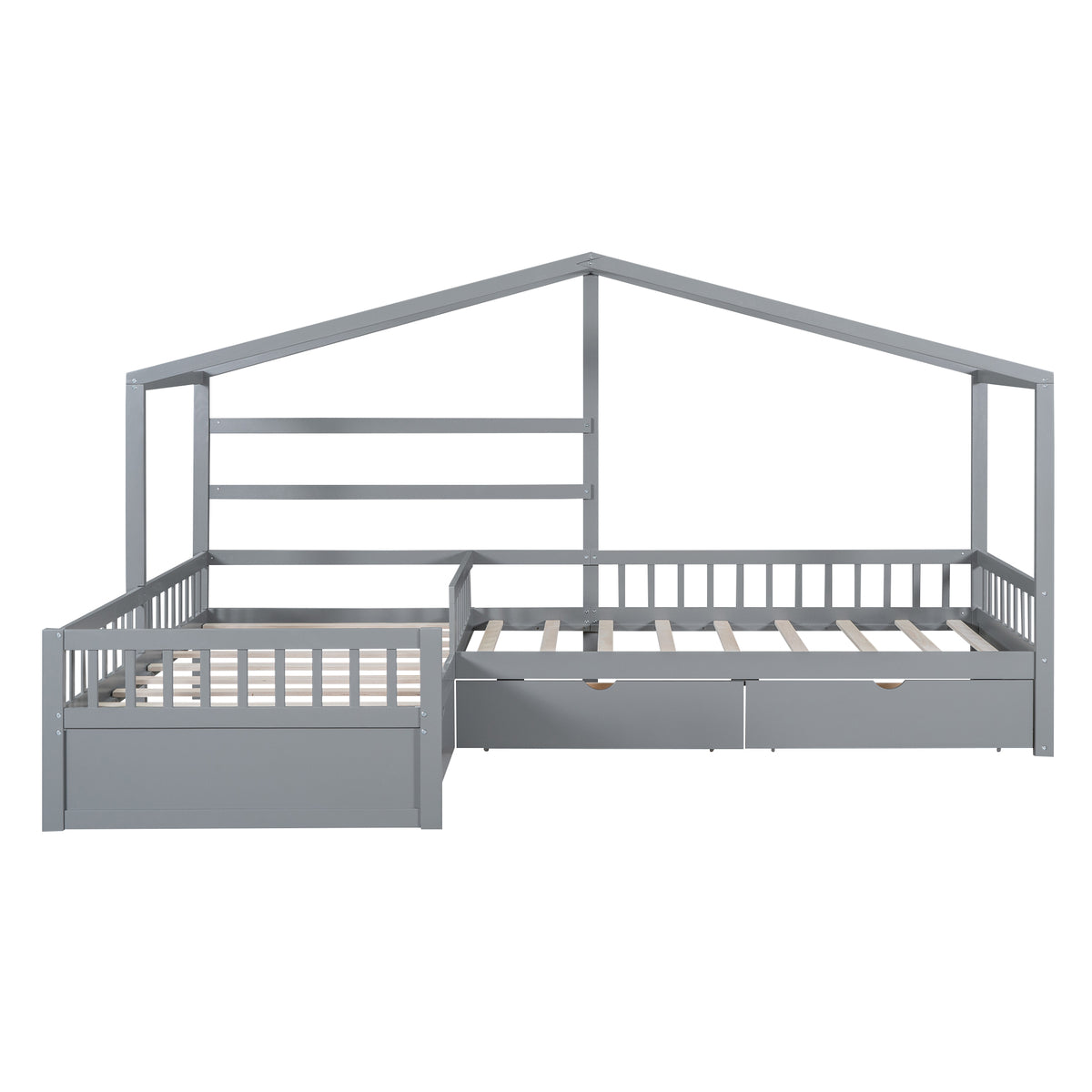 Twin House Bed Gray
