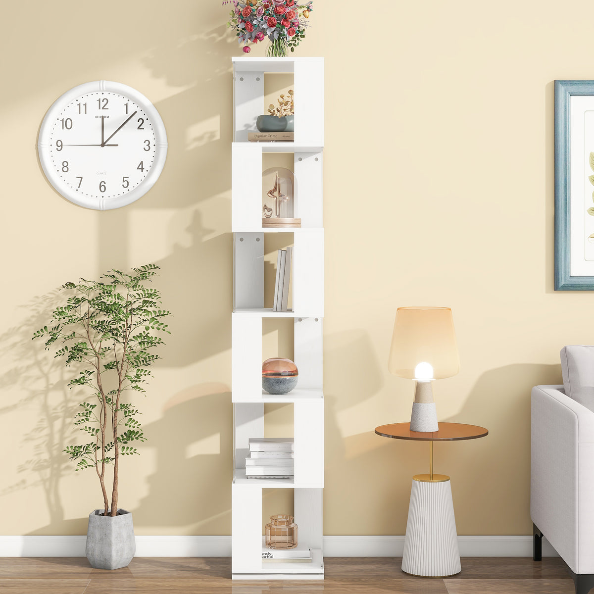 Rotating Acrylic Bookshelf Organizer