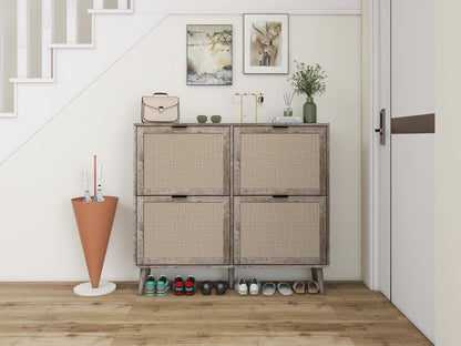 4-Door Entryway Shoe Storage Cabinet White