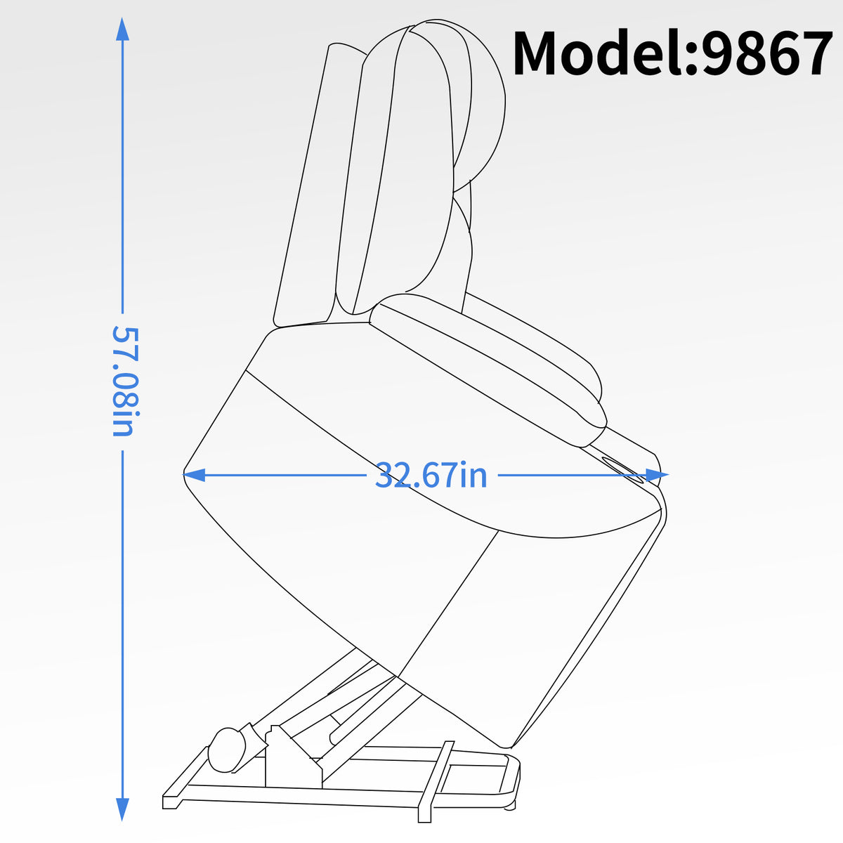 Chenille Power Recliner Chair 350LB Capacity