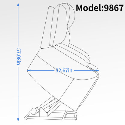 Chenille Power Recliner Chair 350LB Capacity
