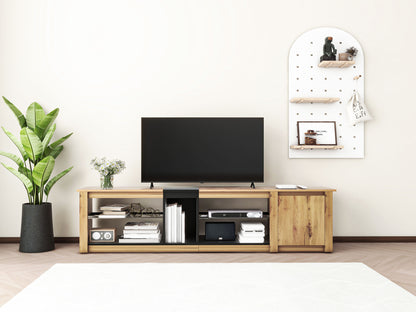 Modern LED TV Stand with Media Storage