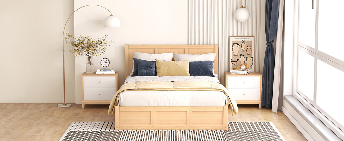 Full Wood Platform Bed