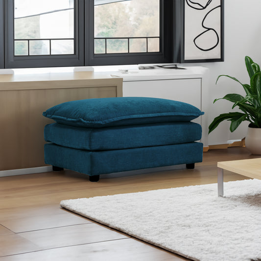 Chenille Ottoman Footrest – Blue