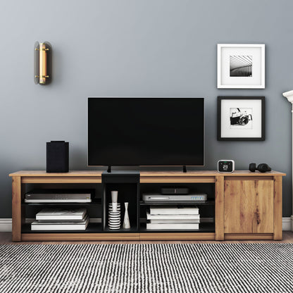 Modern LED TV Stand with Media Storage