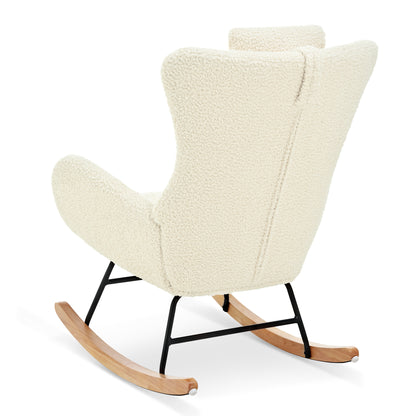 Modern Rocking Chair – Rubber Legs & Chenille Fabric