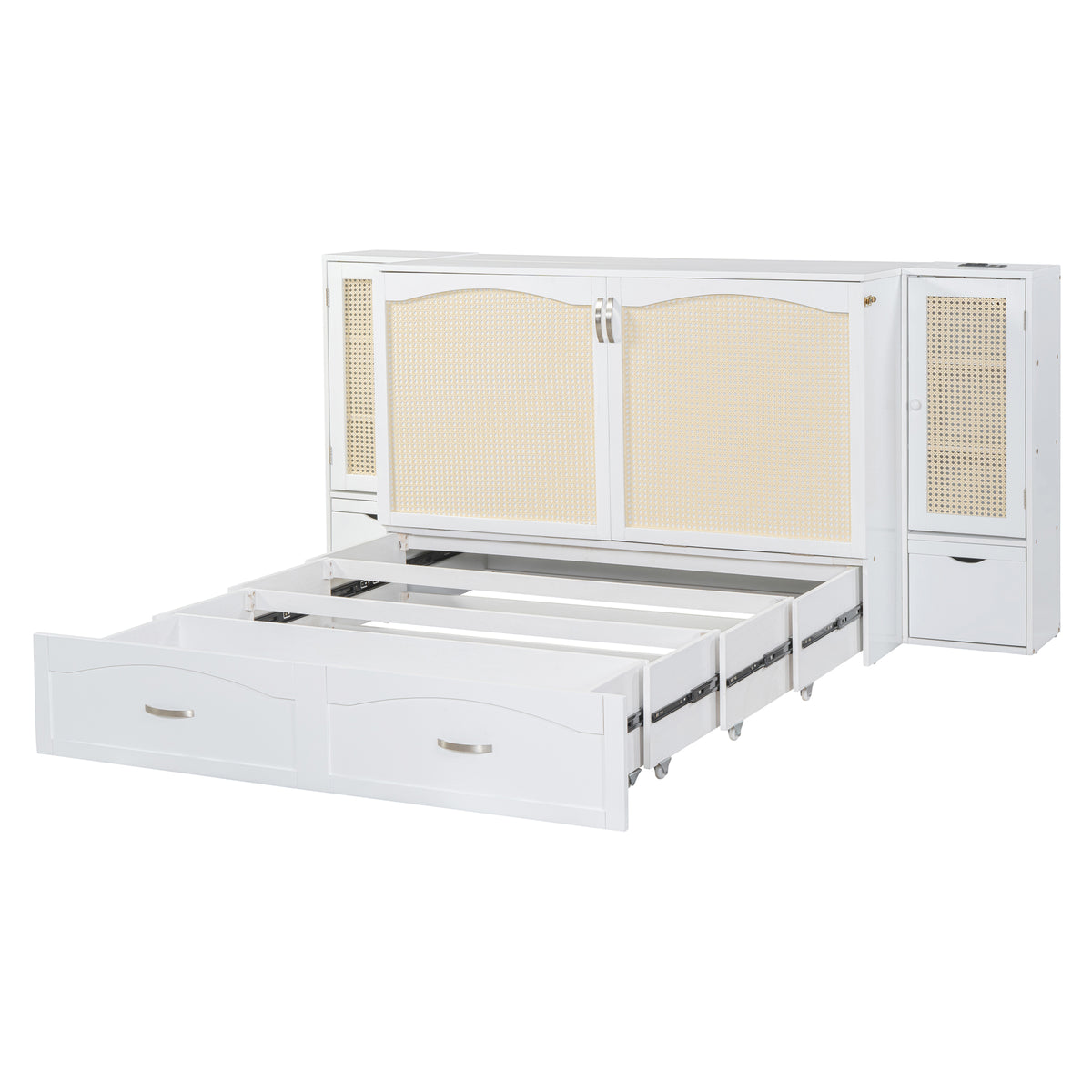 Murphy Wall Bed with Drawers White Finish