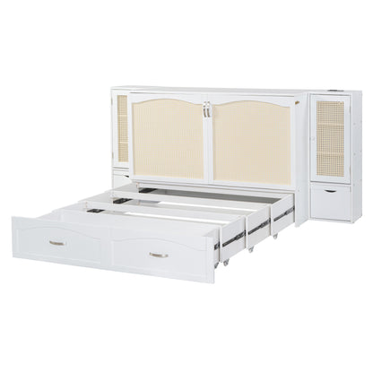 Murphy Wall Bed with Drawers White Finish
