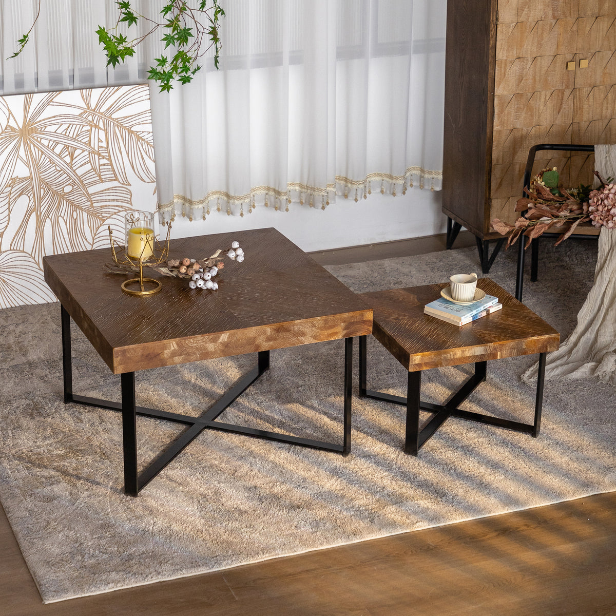 Retro Square Coffee Table Gold