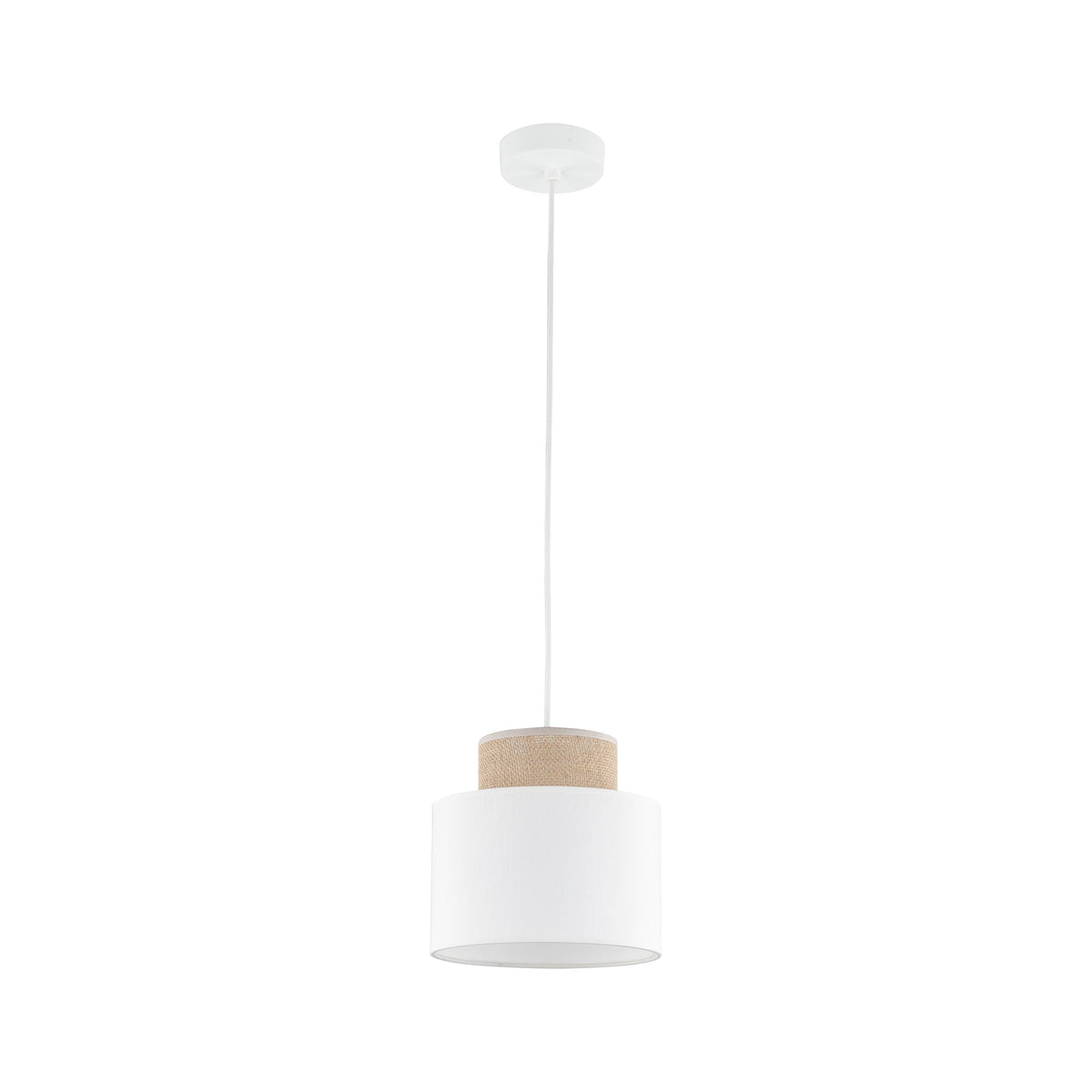 DUO White Jute Natural Pendant Light