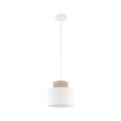 DUO White Jute Natural Pendant Light