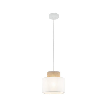 DUO White Jute Natural Pendant Light