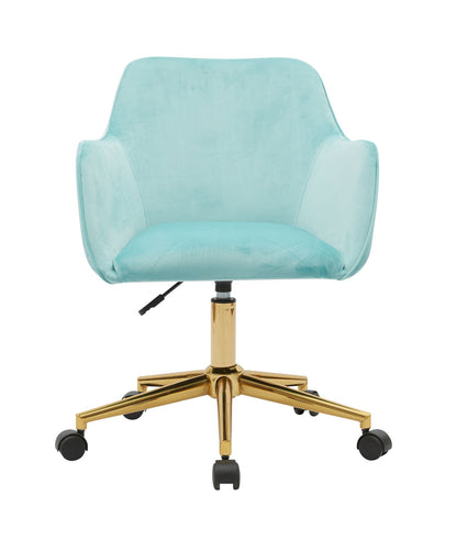 Velvet Executive Swivel Office Chair – Aqua Blue