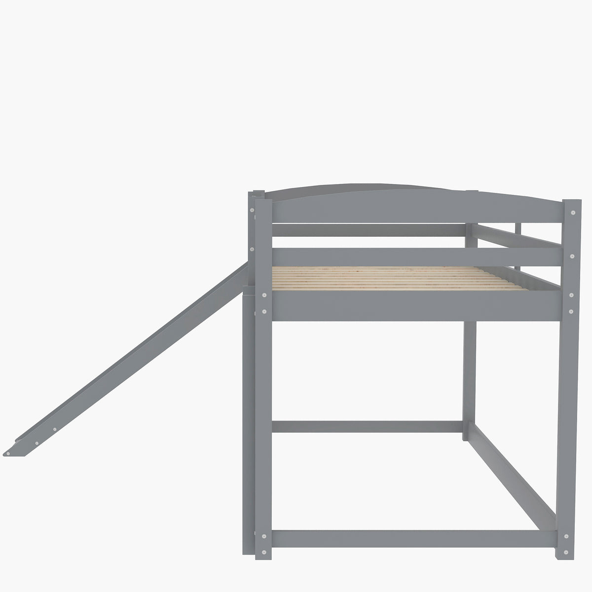 Twin Over Twin Bunk Bed with Slide Gray