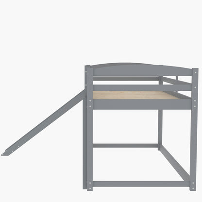 Twin Over Twin Bunk Bed with Slide Gray